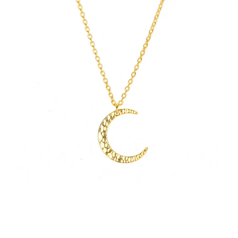 Gold Color F.I.N.S Мода луна кулон ожерелье для женщин 925 серебро полумесяц Серебрянное колье, чокер 925 цепочка, ювелирное изделие из драгоценных камней подарки - Окраска металла: Gold Color