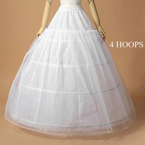 Белая Нижняя юбка с 4 кольцами для свадебного платья|4 hoop petticoat|petticoats for weddinghoop petticoat