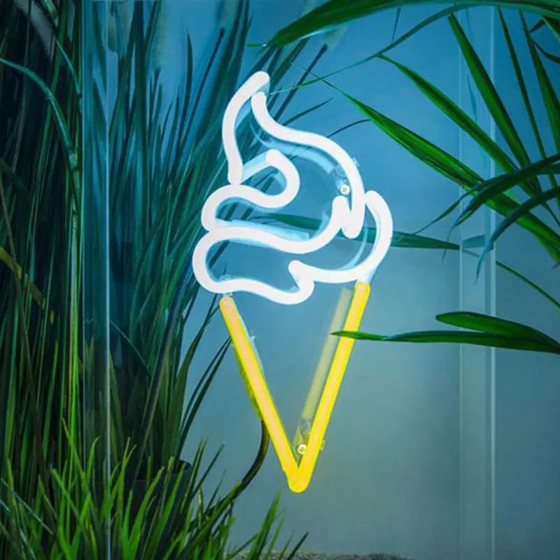 Ice Cream 1 Бар неоновый светильник вечерние настенный подвесной светодиодный неоновый знак для рождественского окна магазина художественный Настенный декор неоновый светильник s красочный неоновый светильник с питанием от USB - Испускаемый цвет: Ice Cream 1