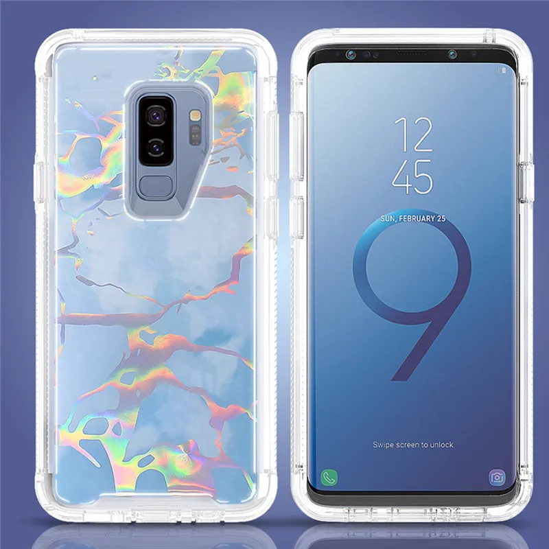 Модный яркий цветной мраморный стильный чехол для телефона samsung Galaxy S9 S10 Plus E Note 9 PC