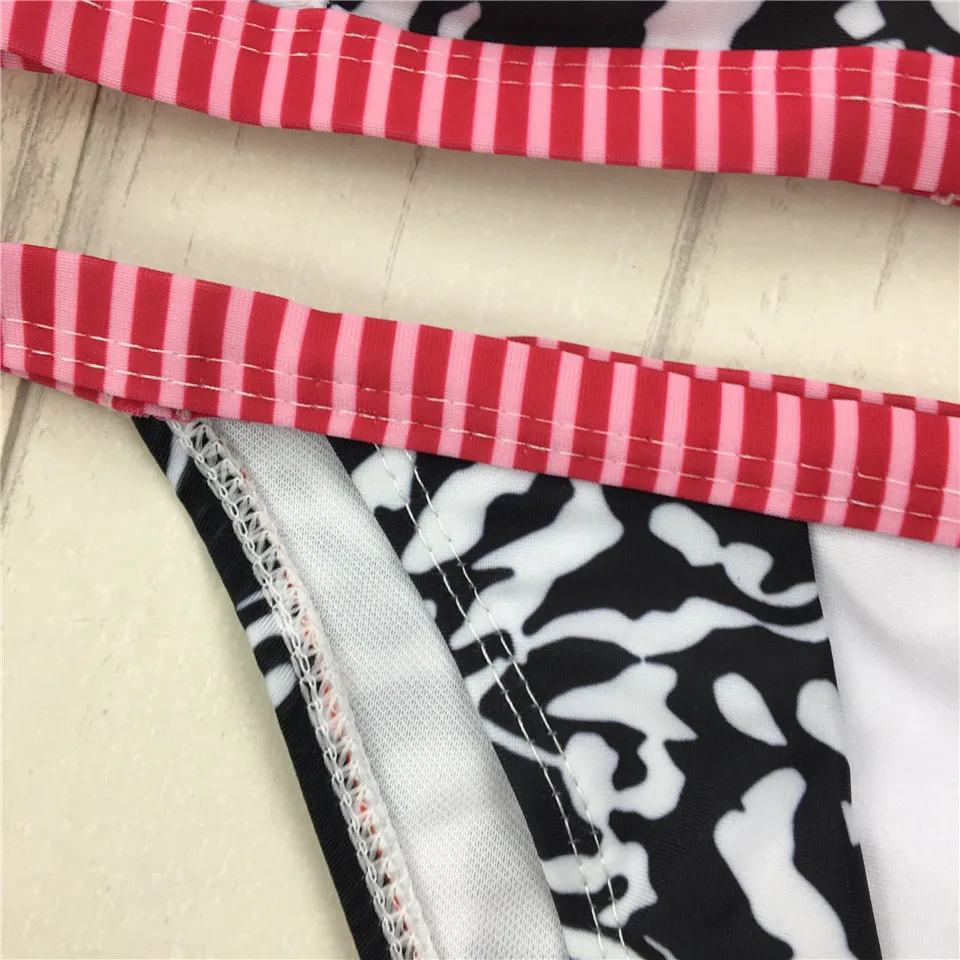 Сексуальный бразильский купальник бикини с принтом недорогой Купальник для