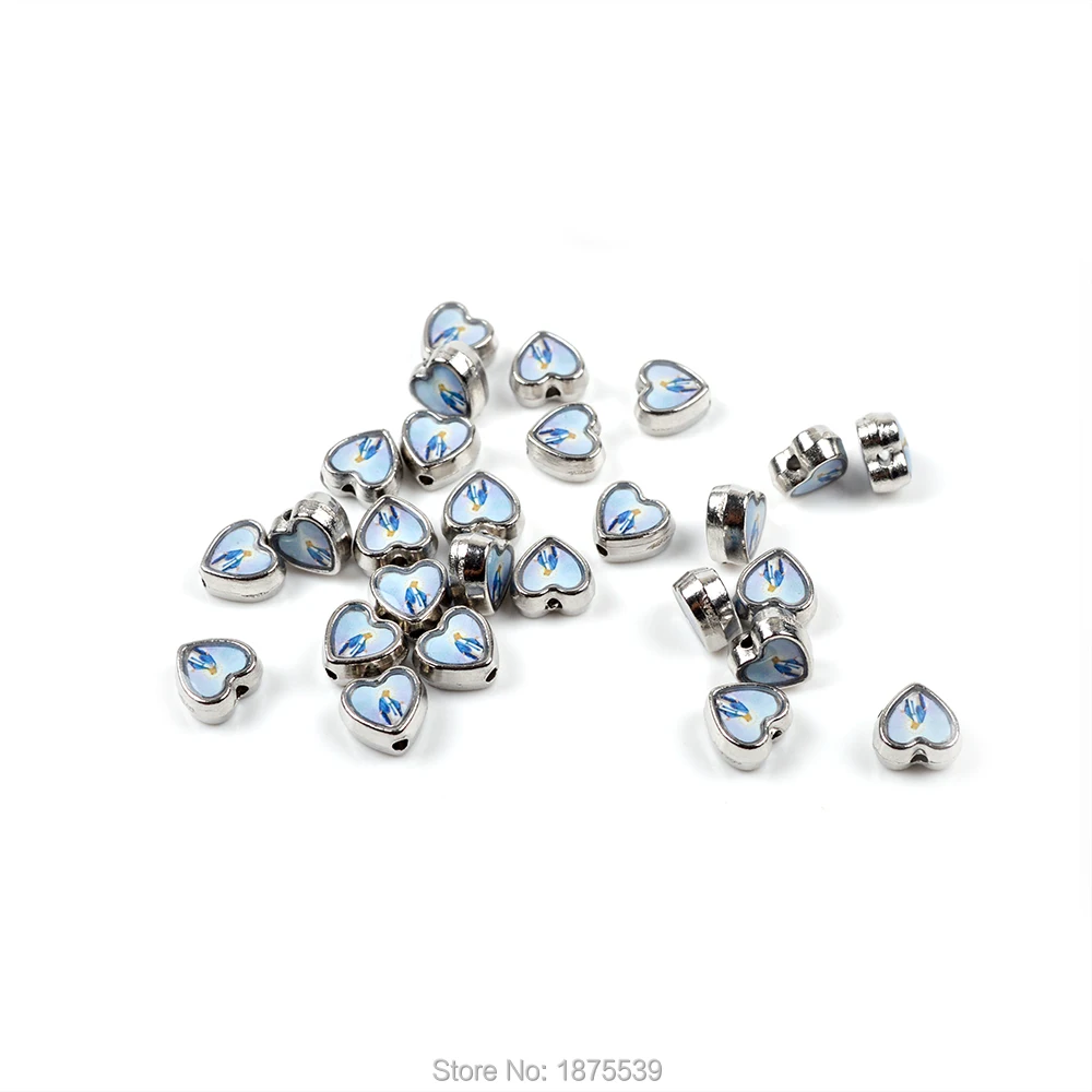 Heart Alloy Bead Our Lady of Grace Color Picture | Украшения и аксессуары