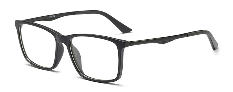 Matte Black SHAUNA TR90 прямоугольные солнцезащитные очки, оправа для мужчин, линзы из смолы, оптические очки - Цвет оправы: Matte Black