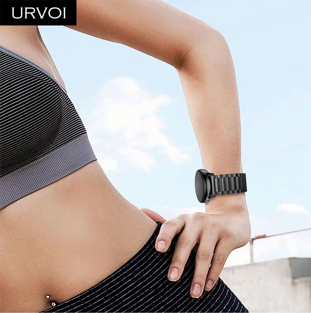URVOI 3 ряда ремешок для Galaxy Watch активный из нержавеющей стали складная застежка