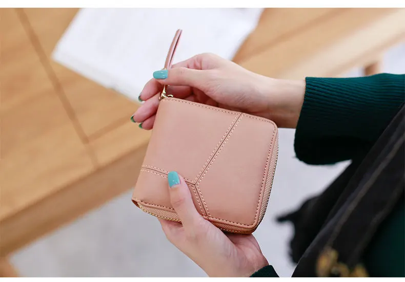 2017 хит продаж! Женский кошелек однотонный на молнии с отделением для карт|ladies money