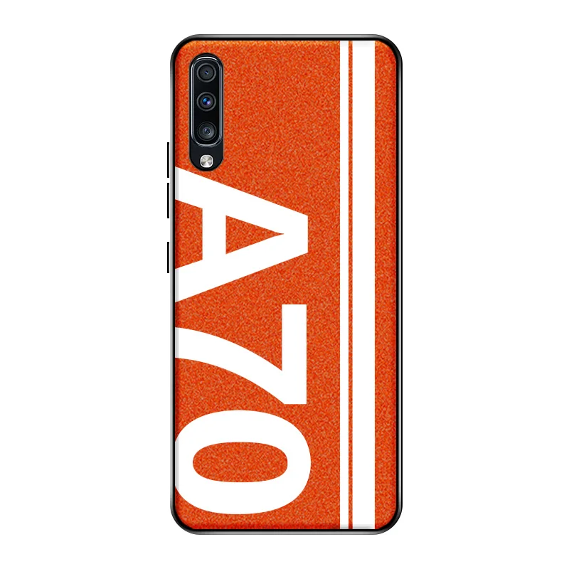 Чехол для samsung Galaxy A50, блестящий кожаный силиконовый мягкий защитный чехол для samsung A30 A50 A70, противоударный чехол - Цвет: A70 - Orange