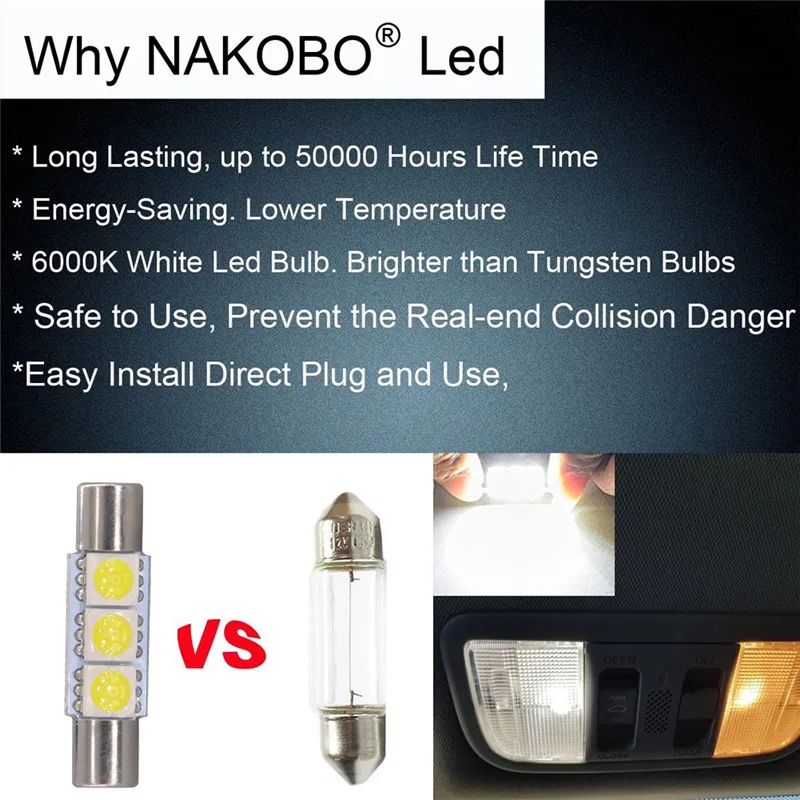 Новый 4 шт. супер яркий 29 мм 3 SMD 5050 фестон светодиодный светильник низкое
