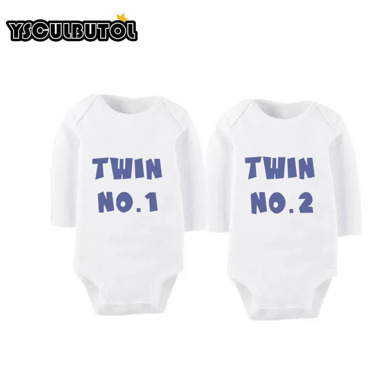 YSCULBUTOL Baby Twins 2 шт./лот twin No.1 No.2 Белое и черное детское боди с коротким рукавом |