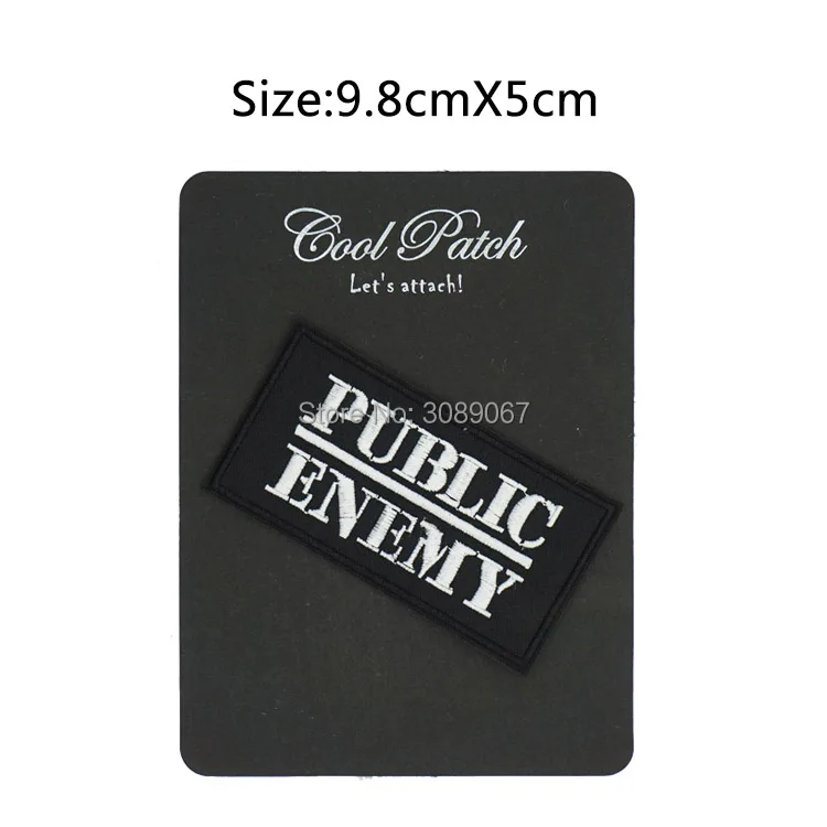 3 9 &quotобщественное враг хип хоп рэп музыка рок панк группа логотип вышивка утюгом