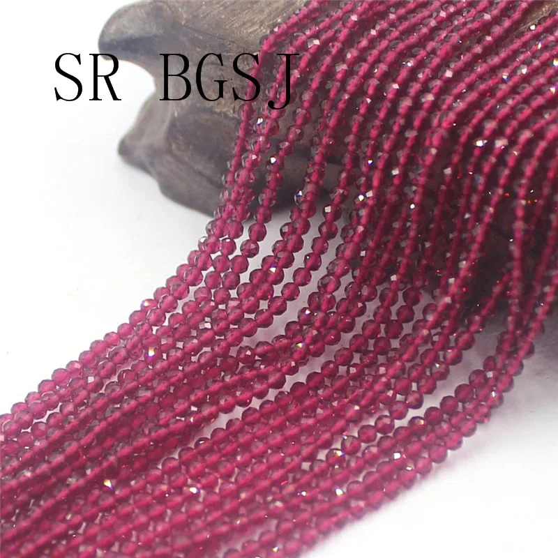 Free Shipping 2mm Faceted Red Jades Gems Stone Spacer Bail Seed Mini Round Beads Strand 15&quot|Бусины| |