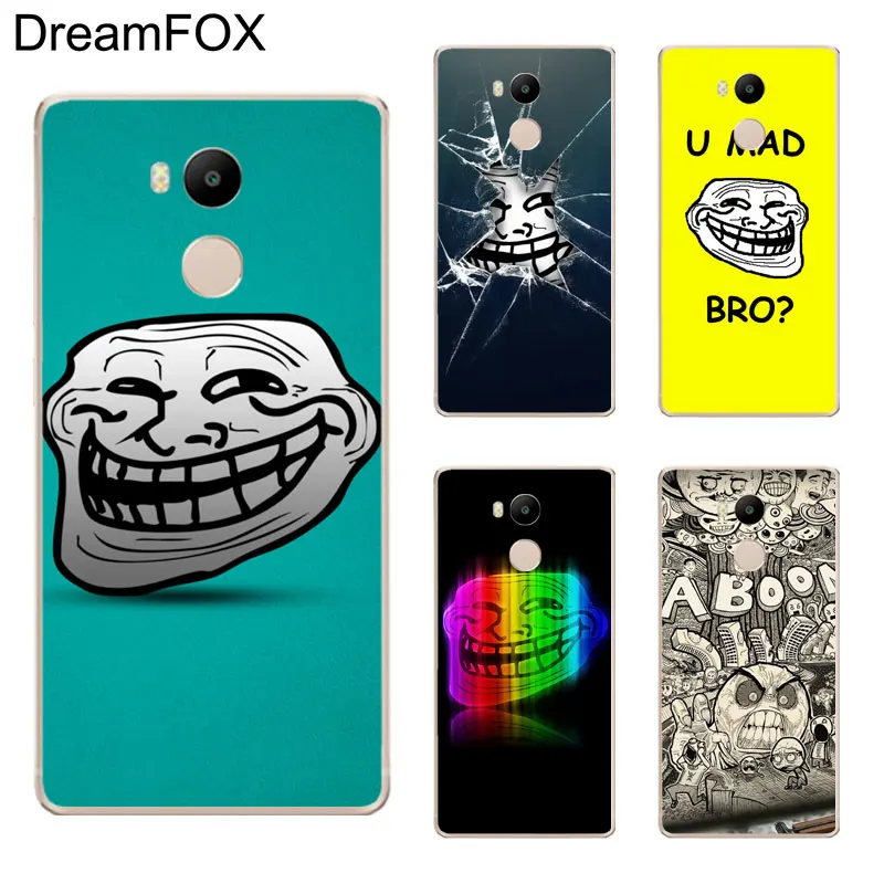 DREAMFOX K244 Тролль Лицом Мягкие TPU силиконовый чехол для Xiaomi Redmi Note 3 4 5 плюс S 4A 4X 5A Pro