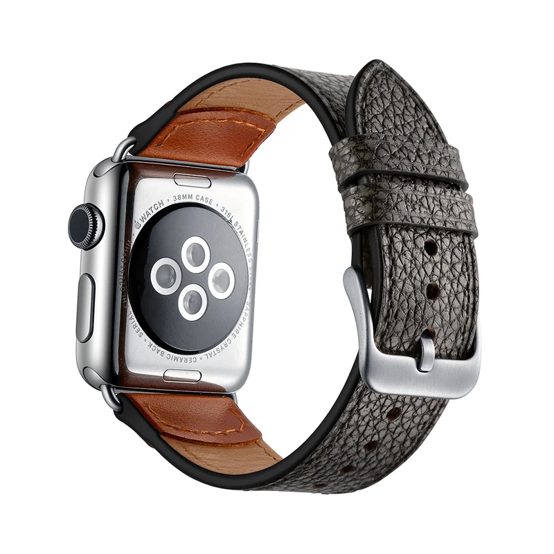 Ремешок из натуральной кожи для apple watch band 44 мм 40 42 38 браслет с узором под камень