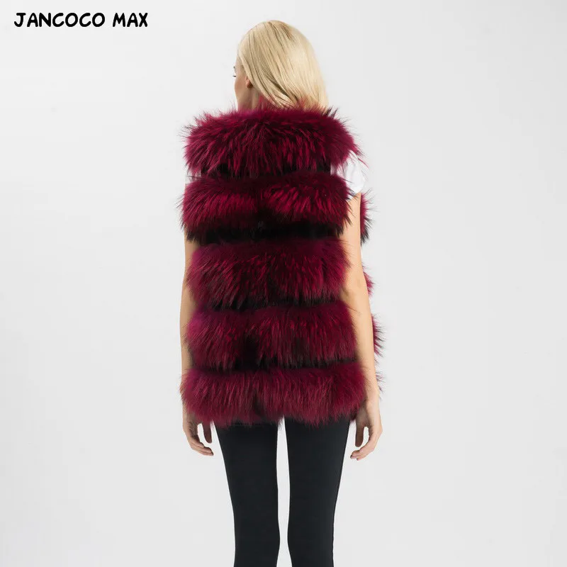 Jancoco Max 8 цветов жилет из натурального меха женский жилет из натурального меха енота длинный жилет Зимняя Новая модная куртка 1150L