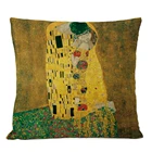 Золотой чехол для подушки с масляной краской, декоративная льняная подушка для дома, чехол для дивана