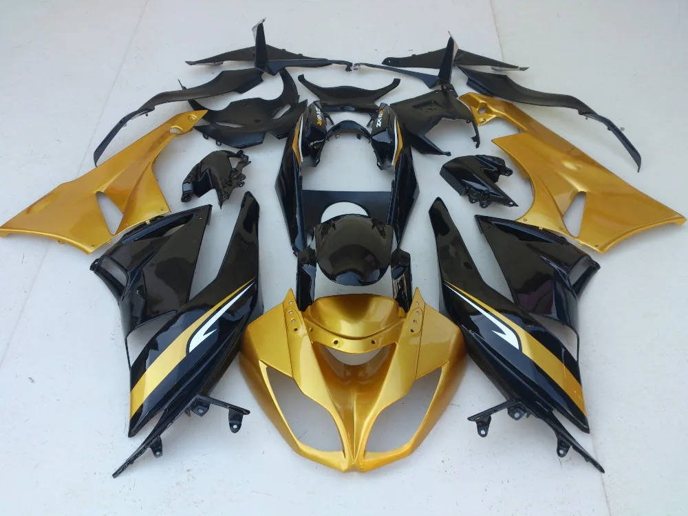 

Бесплатная Настройка обтекателя наборы для Kawasaki ZX 6R 2009 2010 2011 2012 NINJA zx6r 09-12 gloden Черный ABS Обтекатели набор PA8