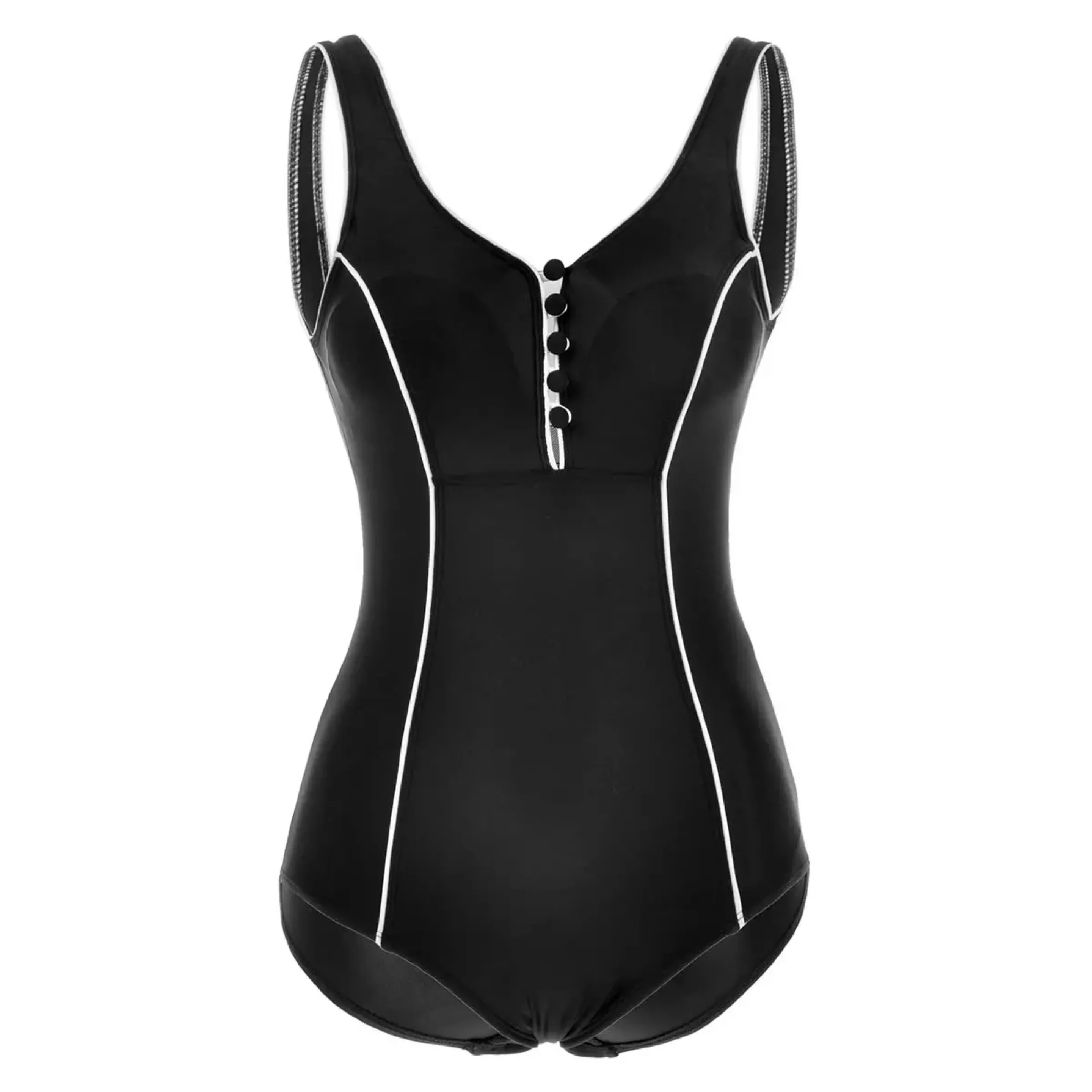 Женский купальник большого размера с консервативной спортивной спинкой Цельный