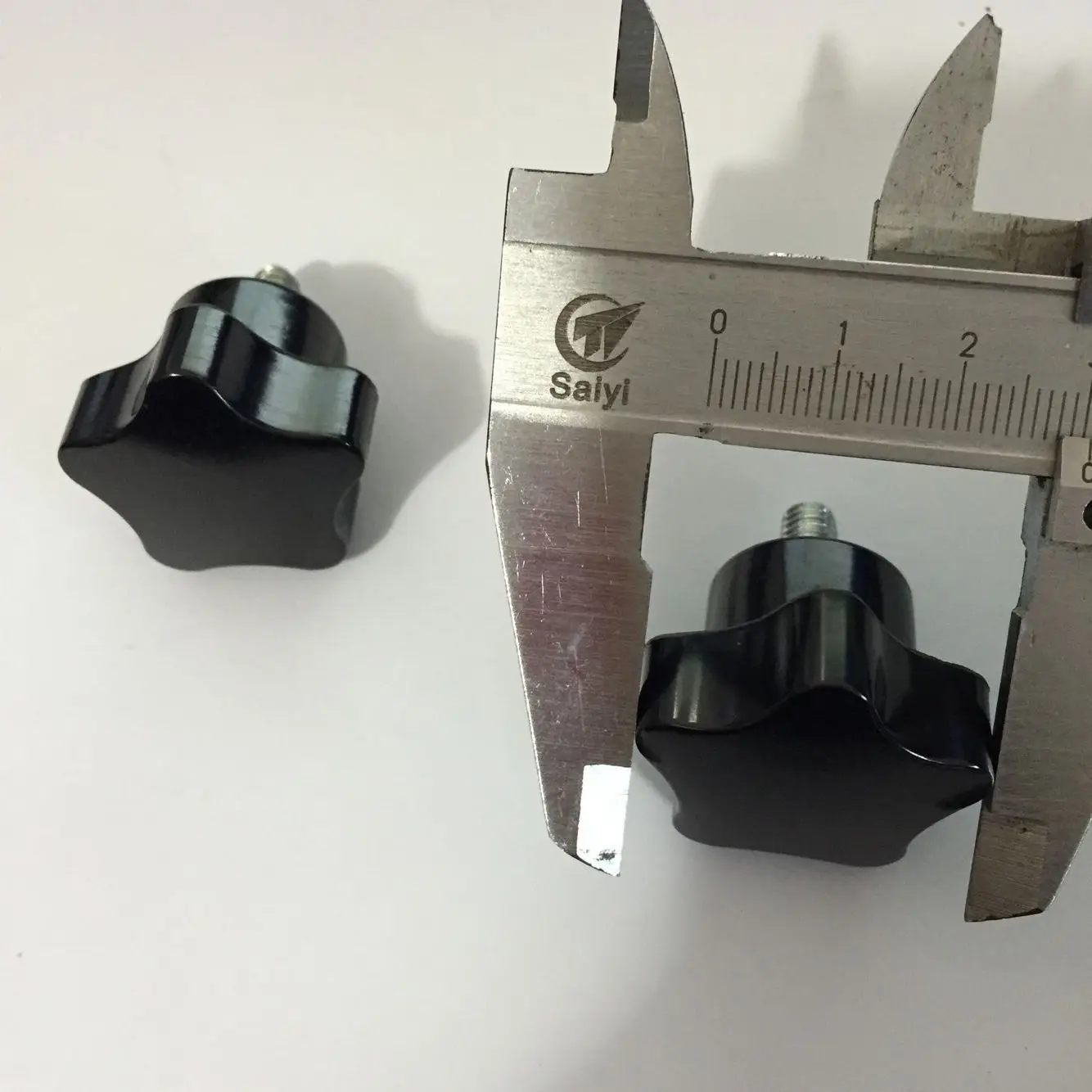 20 шт. черная пластиковая накатанная рукоятка с наружной резьбой m6x32x10 мм |