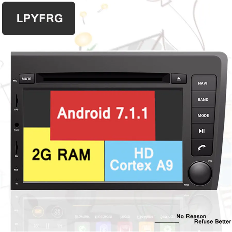 Android 7 1 2din ROM 32G 1024*600 четырехъядерный радио подходит для Volvo S60 V70 2001 2002 2003 2004