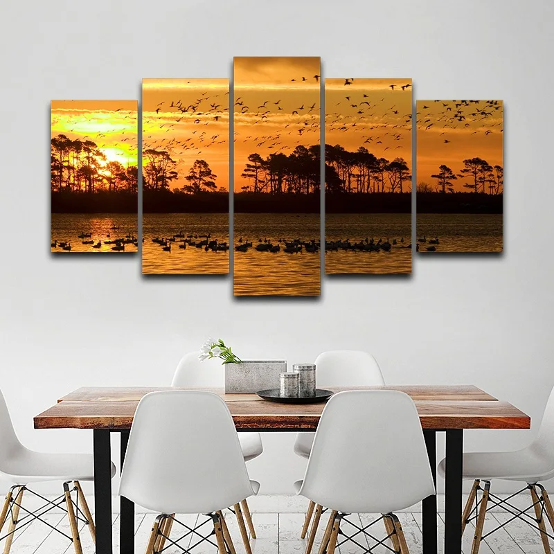 Художественный принт Sunset View рисунок на холсте HD в рамке Настенная картина