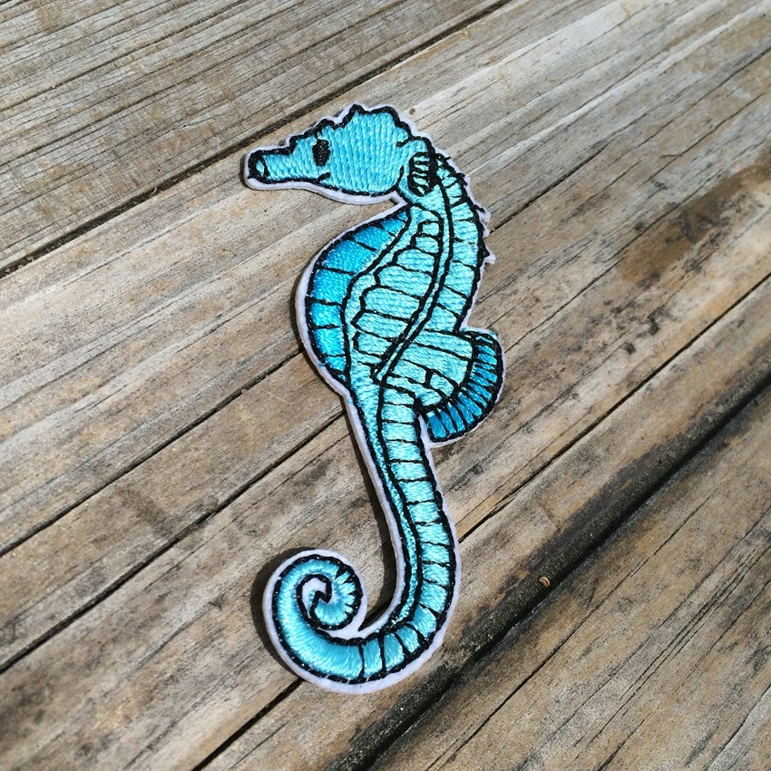 Seahorse заплатки в виде животных для одежды утюжок вышивки пришивная симпатичная