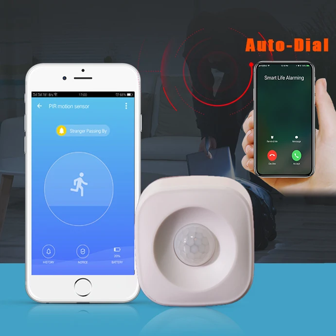 Tuya Zigbee/Wifi PIR детектор движения приложение Push-оповещение сообщение нарушитель Wifi