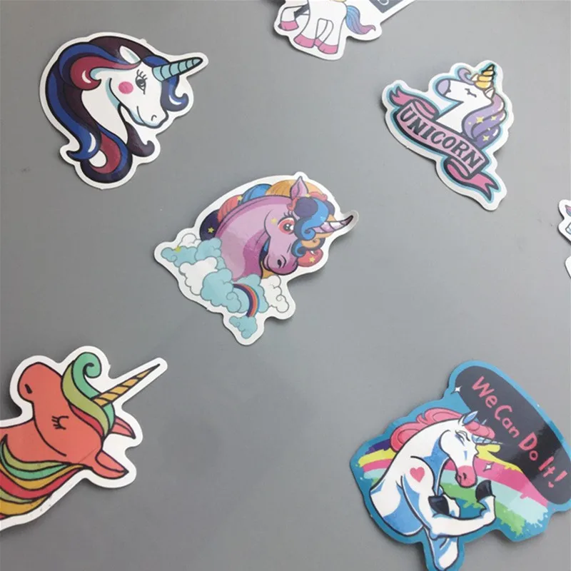 10 шт./лот Мультяшные наклейки Единорог для детей игрушка багаж мотоцикл