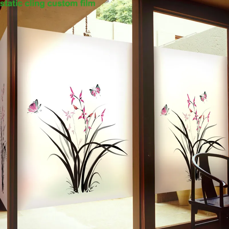 Wide 45cm Long 60cm Self Adhesive Static Cling Glass Window Film No Glue Privacy Stickers Waterproof Home Deocr Bedroom HQ76 | Дом и сад