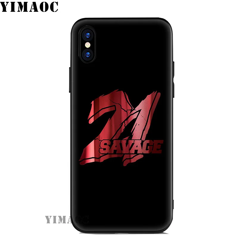 Мягкий силиконовый чехол YIMAOC 21 Savage для iPhone 11 Pro Xr Xs Max X или 10 8 7 6 6S Plus 5 5S SE |
