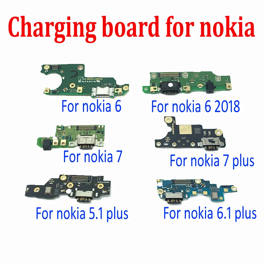 USB порт для зарядки док разъем плата гибкий кабель с микрофоном Nokia 3 2 5 6 7 Plus 8 X5 X6