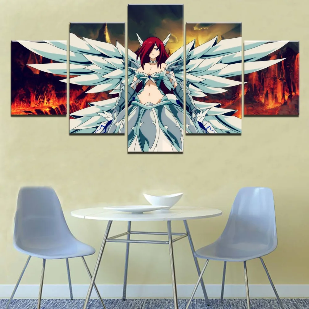 5 шт. Постер картина художественное произведение Erza Scarlet Fairy Tail аниме современная
