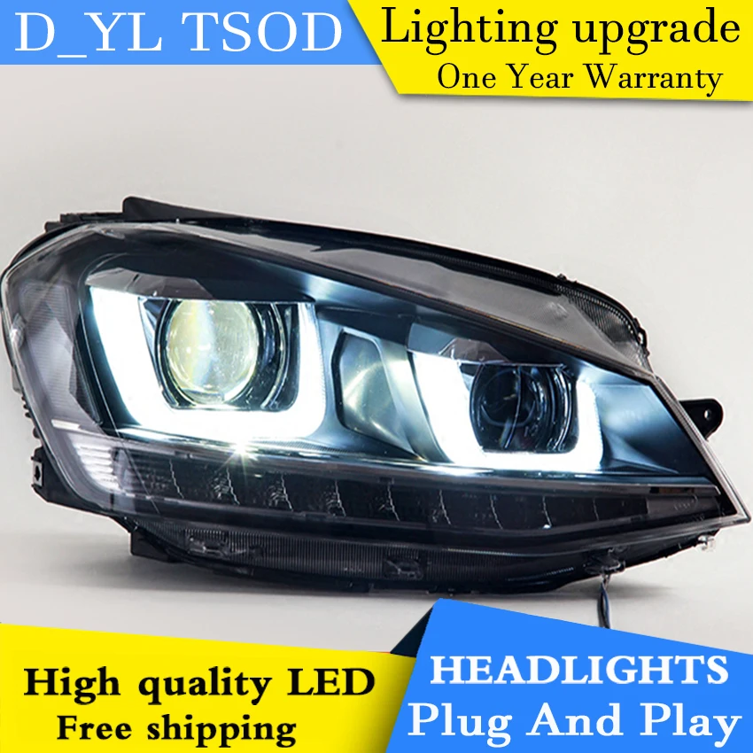 Стайлинг автомобиля светодиодный ная фара для VW golf 7 фары 2014-2015 mk7 L H7 hid Q5