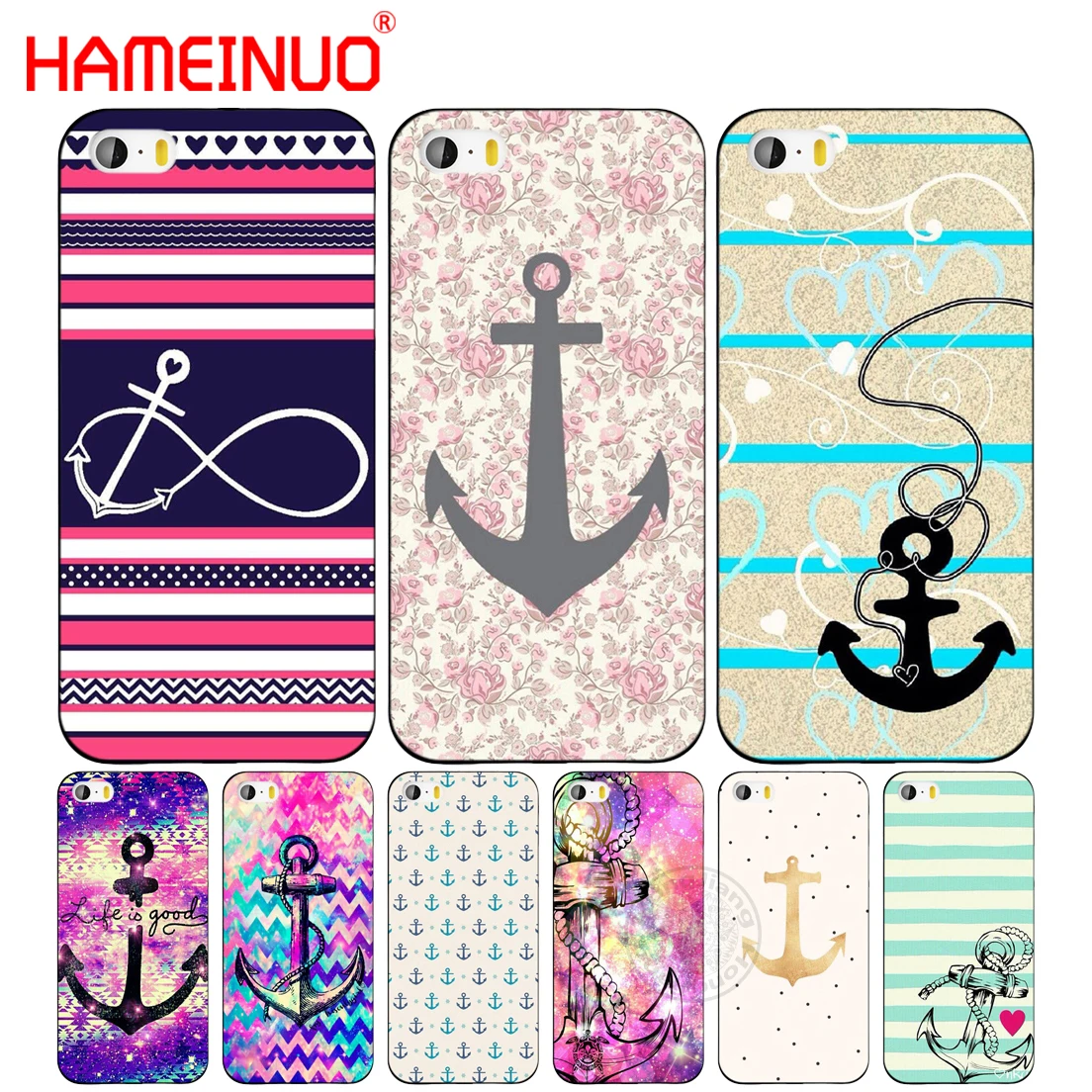 Цветной чехол HAMEINUO для сотового телефона с якорем iphone 6 4 4s 5 5s SE 5c 6s 7 8 plus X|case for