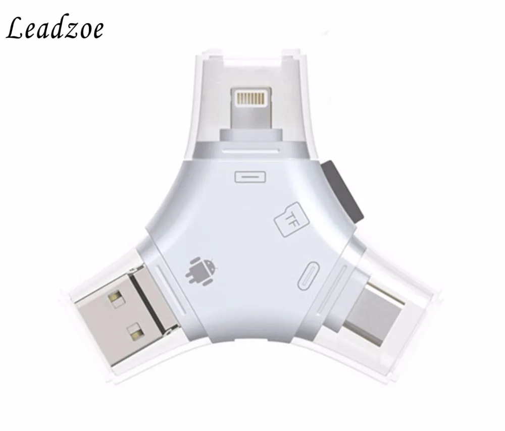 4 в 1 Type c Lightning Micro USB 2 0 кардридер SD для Android iPad iPhone 7 plus 6s OTG ридер|card reader micro sd|reader sdcard |