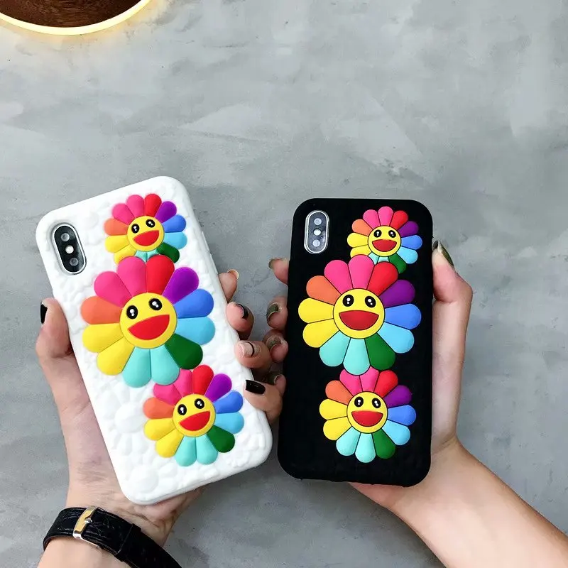 3D чехол для телефона с подсолнухом iPhone Xs max Роскошные Симпатичные из мягкого ТПУ
