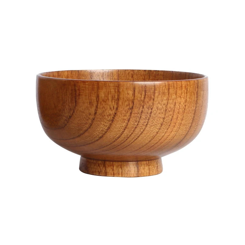 Kitchen Tableware Natural jujube wood Japan style Vintage Hand made Baby Adult Soup Bowl