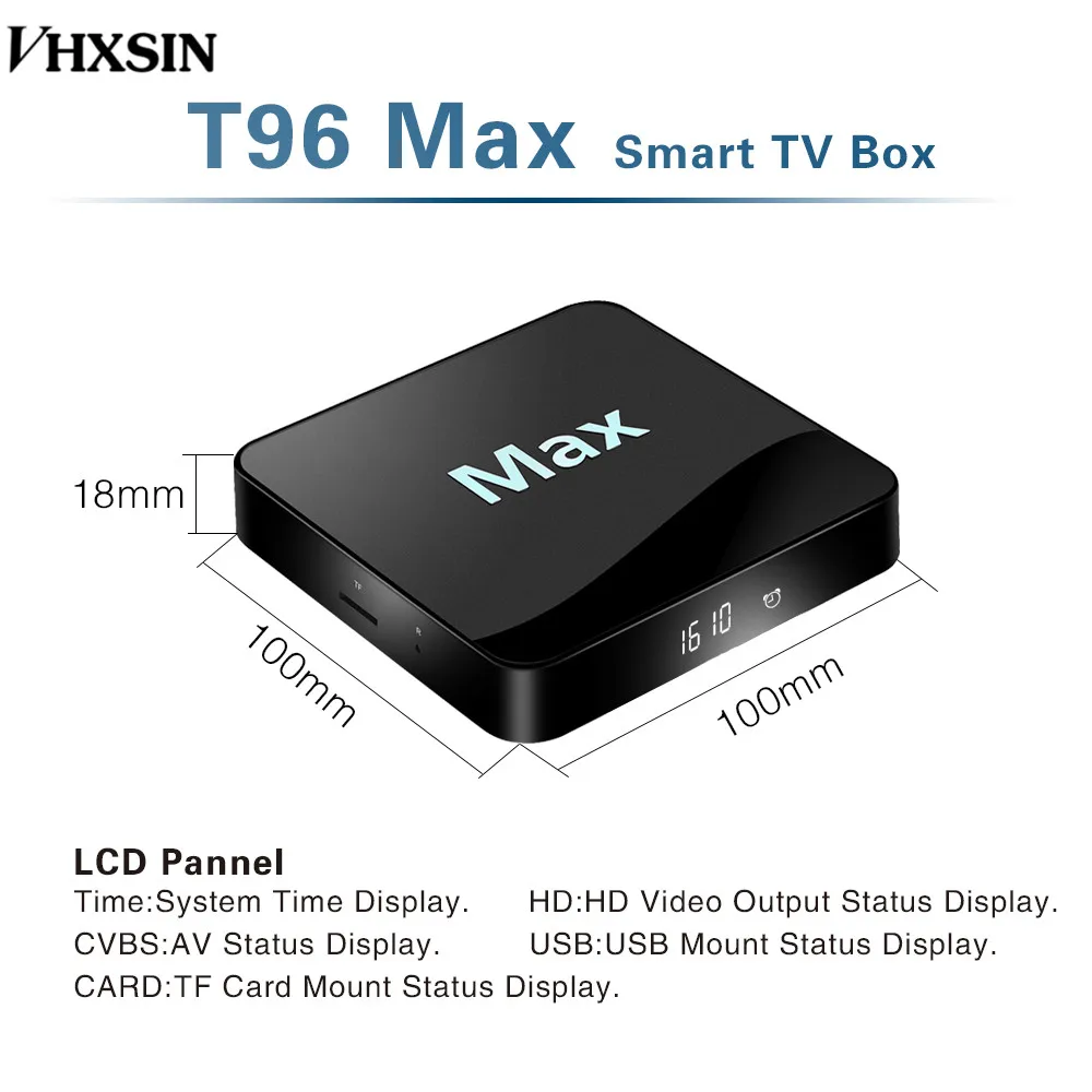 VHXSIN 20PCS/LOT T96 Max Android 9.0 amlogic S905X2 Quad core TV BOX 4GB 64GB HD dual Wifi | Электроника