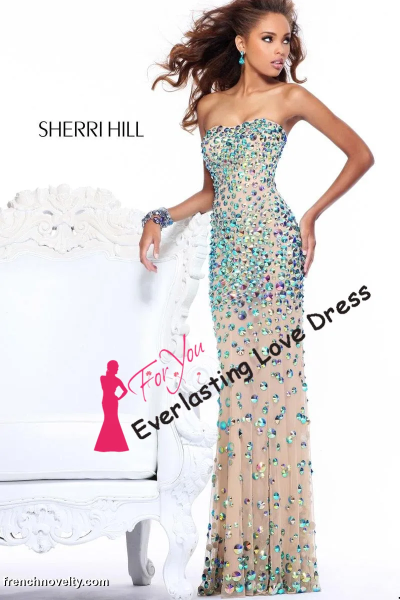 2014 vestidos de fiesta Strapless AB Rhinestones Beading Biling Prom Dresses Floor Length Crystal Evening Gown Formal | Свадьбы и