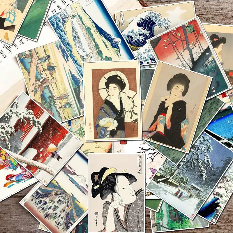 25 шт. японский старый стиль Ukiyo-E граффити наклейки для скейтборда/ноутбука/сноуборда/холодильника/серфинга Водонепроницаемый ПВХ наклейка Ukiyoe