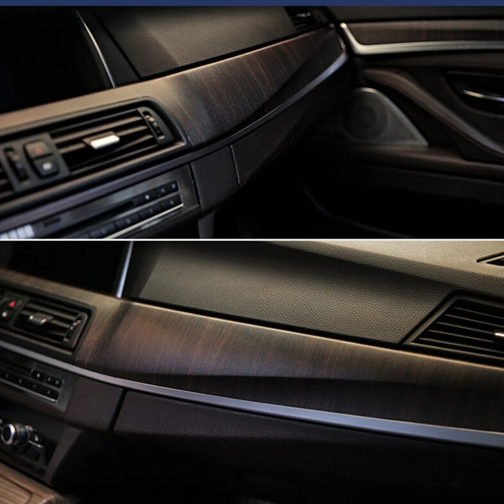 Width 124cm Black Wood Grain Adhesive Film With Air-release Membrane Vinyl