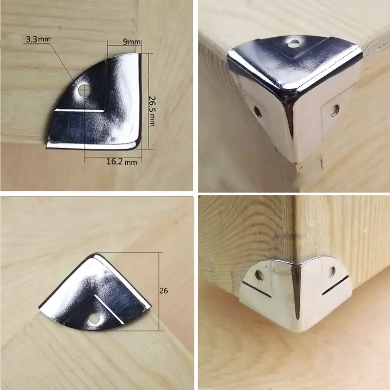 

123PCS 26.5 mm Luggage Case Box Corners Brackets Decorative Corner For Furniture Decorative Triangle Rattan Carved