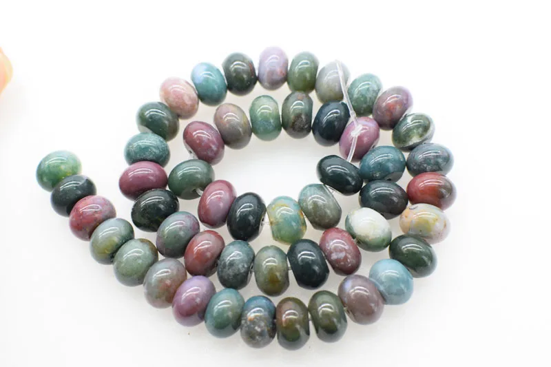 

loose beads india agate roundel green 10*8mm 38cm for DIY jewelry making FPPJ wholesale beads nature gemstone