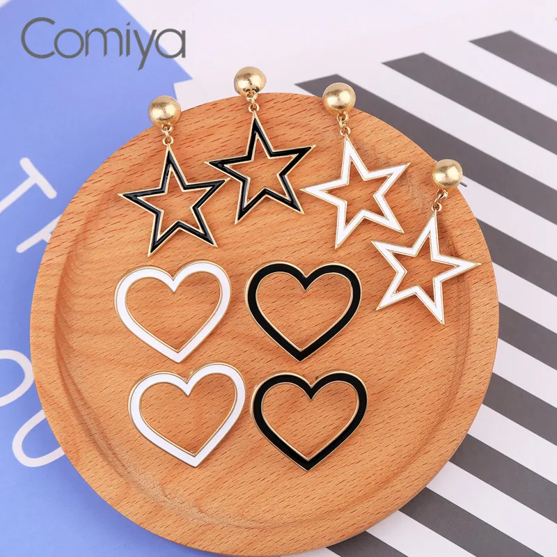 Comiya модные Длинные висячие серьги звезда шаблон цинковый сплав Orecchini Donna