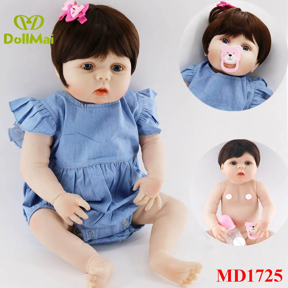 

DollMai Real 57CM Full Body SIlicone Girl Reborn Babies Doll Bath Toy Lifelike Newborn Princess Baby Doll Bebes Reborn Menina