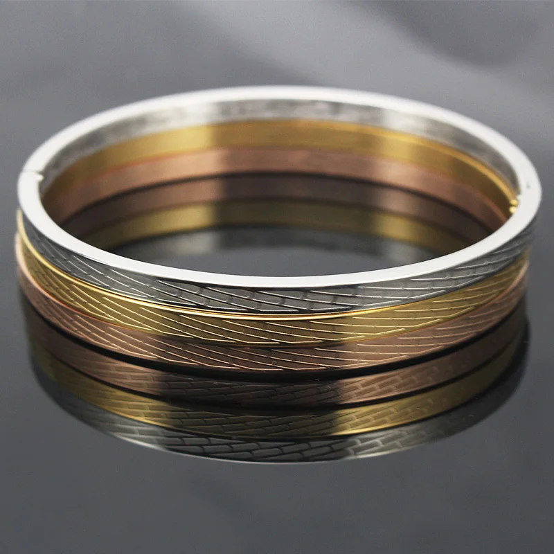 Trendy Elegant Fashion Bangle For Women Lover Bracelets Korean Jewelry Stainless Steel Women's Present Pulseiras | Украшения и