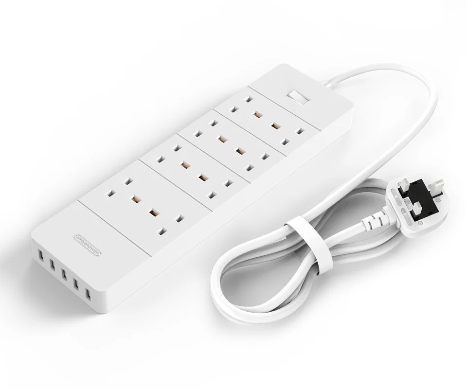 NTON power HPC UK Электрический Штекерный разъем USB power Strip 8 AC 3250W защита от перегрузки 4 порта 8A USB зарядное устройство для бытовой техники