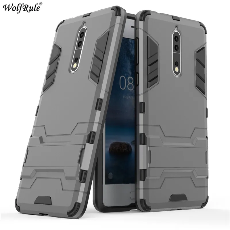 WolfRule For Cover Nokia 8 Case Soft Silicone &amp PC Holder Anti knock Phone Shell Nokia8 5.3'' |