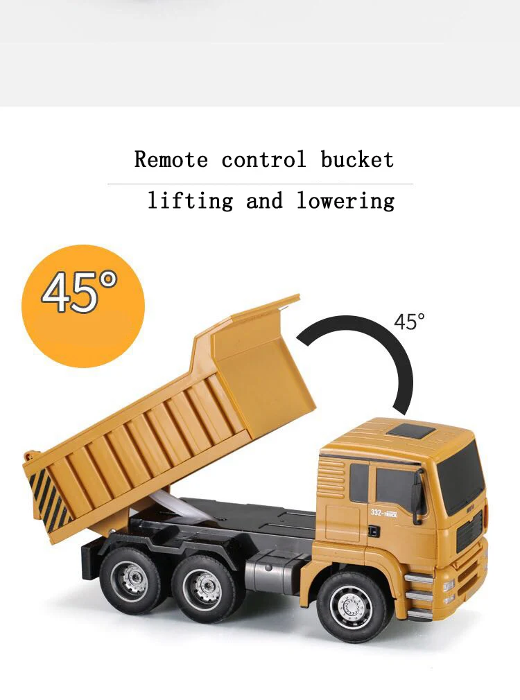 Huina 332 RC шесть каналов 6CH 1/12 40HMZ Металл HUI NA игрушки 6 каналов дистанционного управления RC грузовик самосвал детские игрушки автомобиль 332