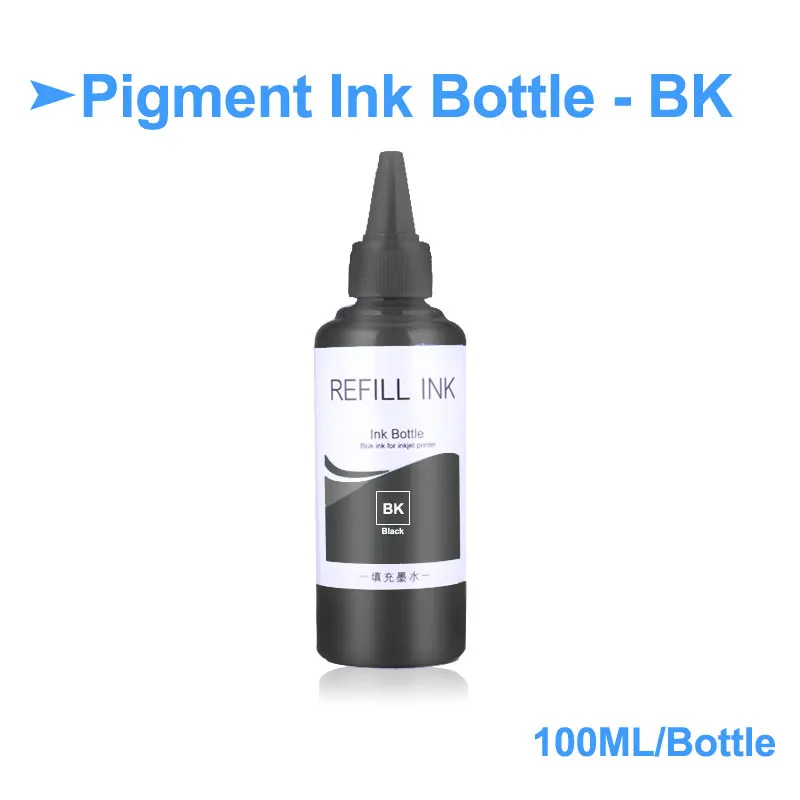 Black-100ml 100 мл/бутылка пигментные чернила для Epson L800 L805 L1300 TX109 TX117 S22 CX3900 CX4300 CX7300 принтер чернила пигментные чернила бутылка для Epson - Цвет: Black-100ml