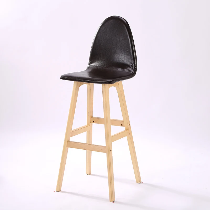 Кофе дом деревянный стул Искусственная кожа сиденье стула Бесплатная