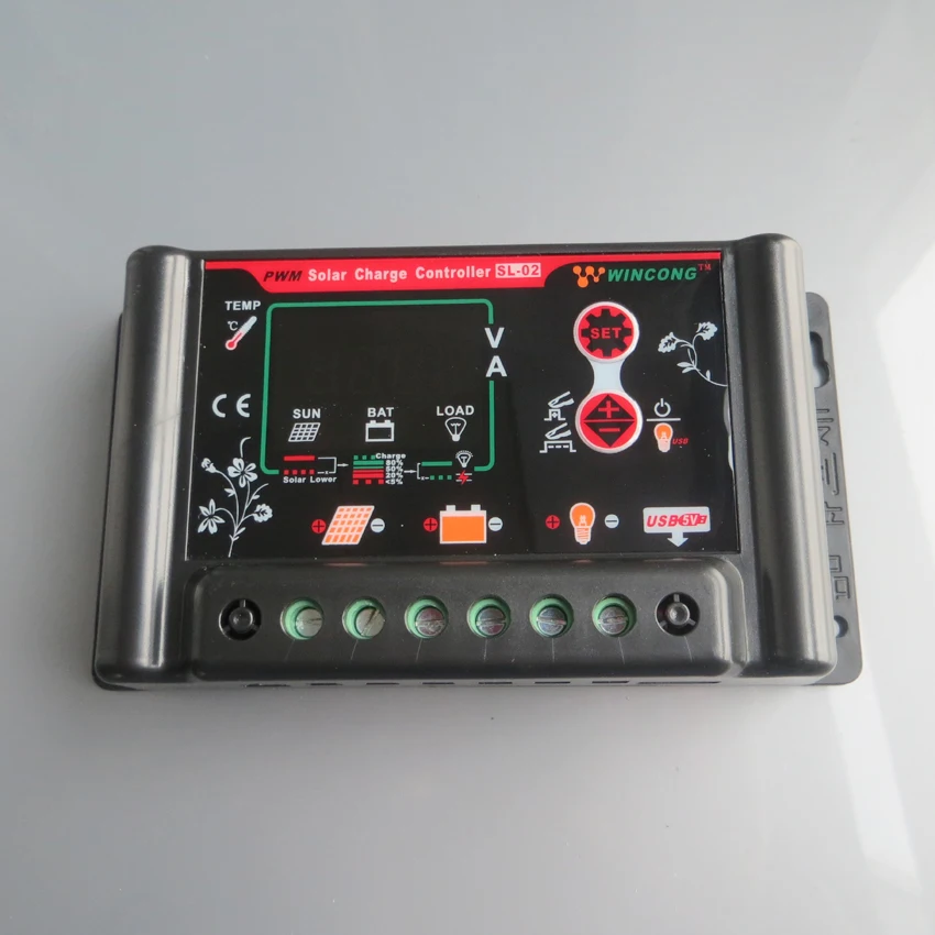 20A 12VDC 24VDC литий ионный LiFePO4 батареи Солнечный контроллер заряда SL02B 20A|charger battery for